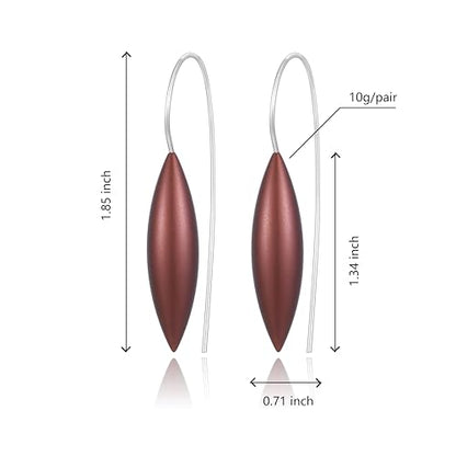 Oval Drop Earrings for Women, Long Thread Dangle Earrings, Colorful lightweight aluminum alloy, Suitable for Jewelry Gifts and Valentine's Day - color: Brown