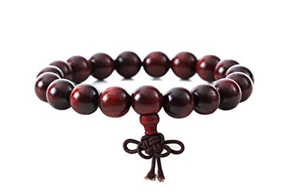 Eigso 6-8mm Wood Beads Bracelet Prayer Beads for Meditation Buddha Tibetan Bracelet for Men and Women - color: B3:10MM Bloody Wood
