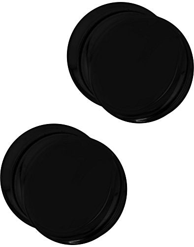 Forbidden Body Jewelry 8mm - 14mm Acrylic Ear Gauges, Solid Double Flared Saddle Plug Earrings Sold in Pairs - style: 14mm (9/16 Inch) Black
