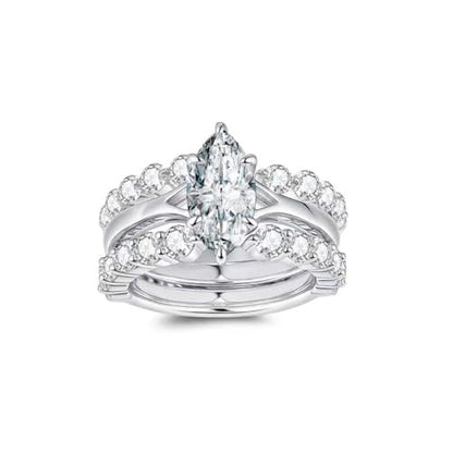 Ladies' Ring -2CT Moissanite Ring, Heart shaped Design - Comes with GRA Certificate, S925 Pure Silver+18K Platinum Plating, D+VVS1 Clarity, Plasma Cutting, Suitable for: Date/Birthday/Wedding/Party