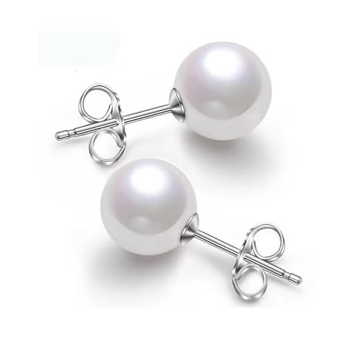 10/12mm Ocean Shell Pearl Stud Earrings Multicolor Shell Beads Pearl Stud Earrings Fashion Jewelry for Women - color: 10MM White