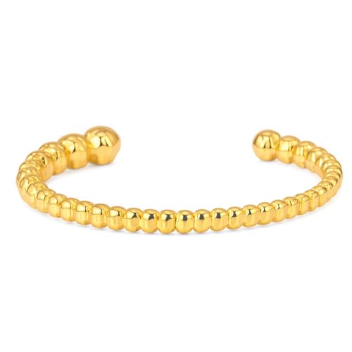 hotoo Gold Open Cuff Bangles Wide Woven Bracelets For Women Stainless Steel Stackable Jewelry For Xmas Birthday Gifts - style: Meteor Hammer