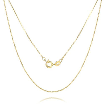 MONA MILANI 14K Gold Necklaces for Women & Mens Necklace Gold Chain for Women Mens Chains Elegant Dainty 14k Necklaces thin Cable Chain Necklace Chains 1mm 16-26 - size: 16in