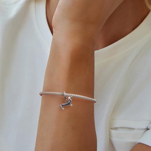Hummingbird Charms For Bracelets 925 Sterling Silver Animal Dangle & Beads Butterfly Cat Beads Charms For Women Jewelry Gift - color: dachshund/wiener dog