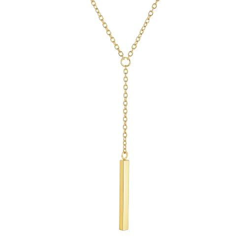 Aibeou Bar Pendant Long Y-Necklace for Women | Hypoallergenic, Simple & Fashionable Lariat Chain, Everyday Casual & Evening, Delicate Minimalist