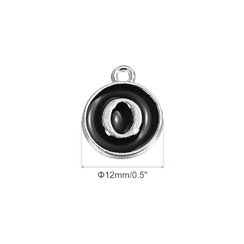 MECCANIXITY Alphabet Enamel Letter Charm Jewelry Charm Pendant for Jewelry Making, Bracelet, Craft - style: O