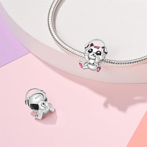 925 Sterling Silver Charms for Bracelets and Necklaces Beads Charms Jewelry Gift for Women - color: Music Cat Charm
