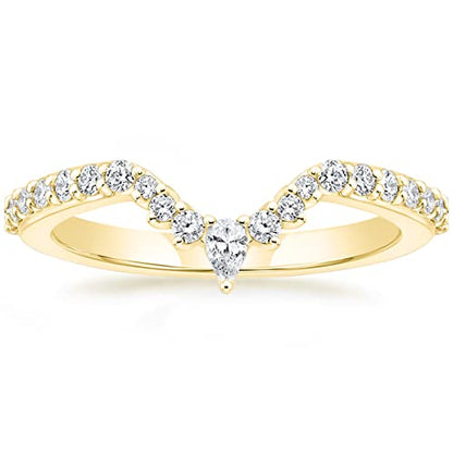 Mameloly Wedding Bands for Women Curved 14K Gold Plated Dainty Stackable Cubic Zirconia Half Eternity CZ Engagement Rings for Her Size 3-12