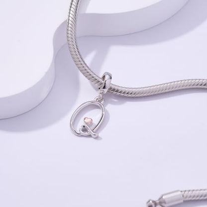 Letter Charms for Pandora Bracelets 925 Sterling Silver Alphabet Initial Charms Bead Jewelry Gift for Women - style: Initial Q