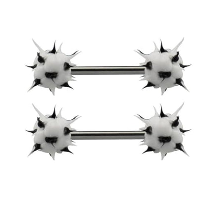 14G Colorful Silicone Spike Ball Nipple Rings for Women 316L Stainless Steel Nipple Tongue Straight Barbell Statement Nipplerings Tongue Studs Body Piercing Jewelry - style: Style4