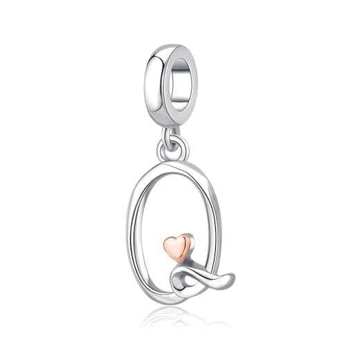 Letter Charms for Pandora Bracelets 925 Sterling Silver Alphabet Initial Charms Bead Jewelry Gift for Women - style: Initial Q