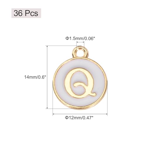 MECCANIXITY Pendants Letter Charm Initial Charm Double Sided Alphabet for DIY Necklace Bracelet Earrings Jewelry Making - style: Q