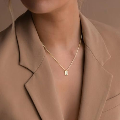 Initial Necklace for Women, Dainty 14K Letter Gold Necklace Choker Name Necklaces Simple custom Initial Necklaces for women Personalized gold Jewelry Gift - color: R