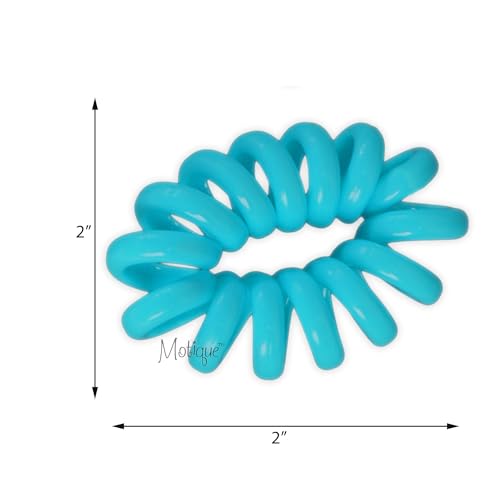 Jumbo Coil Pony Holder Hair Ties - Set of 4 (Blue) - color: Blue