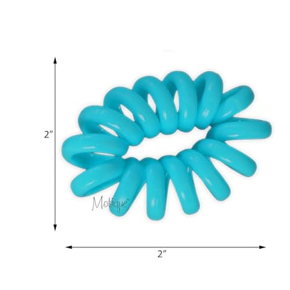 Jumbo Coil Pony Holder Hair Ties - Set of 4 (Blue) - color: Blue
