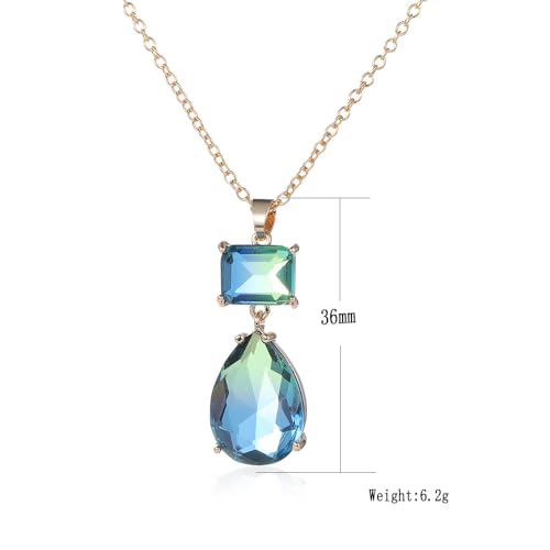 Elegant Wedding Bridal Crystal Teardrop Necklace Earrings Jewelry Set - style: necklace earrings set