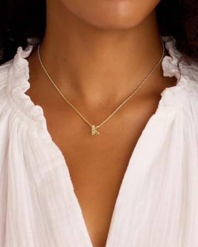 Initial Necklaces for Women Bubble Gold Silver Letter Necklace Dainty Personalized Charm Pendant Name Necklace Cute Non Tarnish Fashion Accessories Teen Gift Trendy Stuff Jewelry Gifts - color: Gold, style: I
