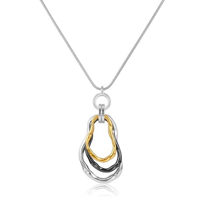 CLASSYZINT Long Silver Necklace For Women, Rope Chain Snake Chain With Pendant Necklace | Sweater Necklace | Teacher Gifts | Silver Pendants Necklace - color: Love Knots Necklace