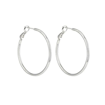 Lightweight Surgical Stainless Steel Hoop Earring for Women, Silver Hoop Earrings for women,925 Sterling Silver Post Hypoallergenic, Daily Wear Versatile Hoops 25/30/40/50mm - size: 30mm
