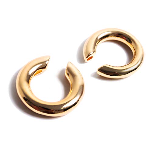 Fomissky-sisa Thick Ear Cuffs for Non Pierced Ears 2 Size Per Set, Unique Ear Cuff Conch Earrings Gold Plated Boho Jewelry