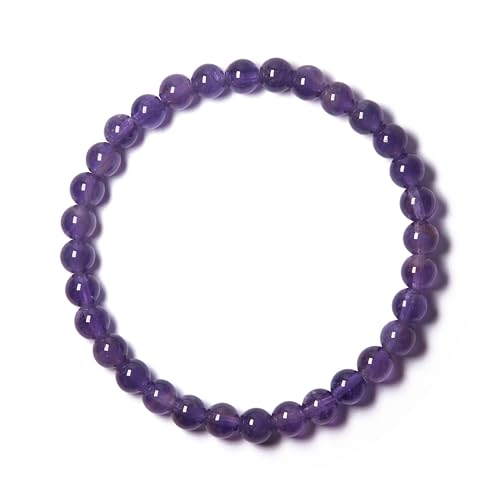 BANANE LAB Healing Crystal Beaded Bracelet, 4/6/8mm Beads for 6.5" Wrist | DIY Kit Included. Multiple Gemstone Options. Beaded Protection Bracelet Women Men Daily Wear. Handmade Crystal Jewelry Gift. - color: Amethyst, size: 6MM Beads (Fits 6.5" Wrist)