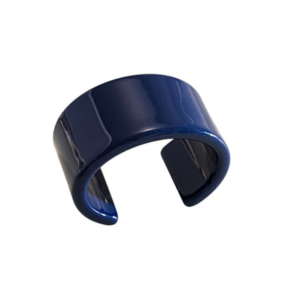 Colorful Acrylic Resin Open Bracelet Geometric Simple Transparent Tortoiseshell Acetate Plate Cuff Bangle Lightweight Chunky Thick Thin Wide Face Plastic Bracelet for Women Jewelry - color: A dark blue