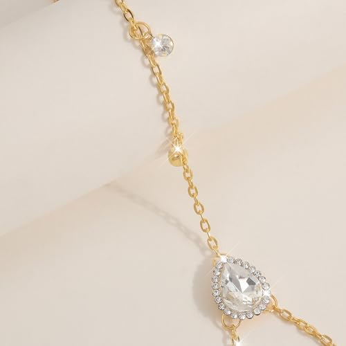 Multi-Layer Rhinestone Body Chain for Women Gold/Silver Tone Chest & Back Chain Beach Party Nightclub Jewelry - color: Back chain