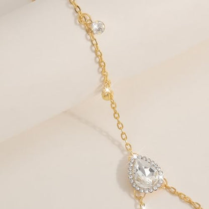 Multi-Layer Rhinestone Body Chain for Women Gold/Silver Tone Chest & Back Chain Beach Party Nightclub Jewelry - color: Back chain