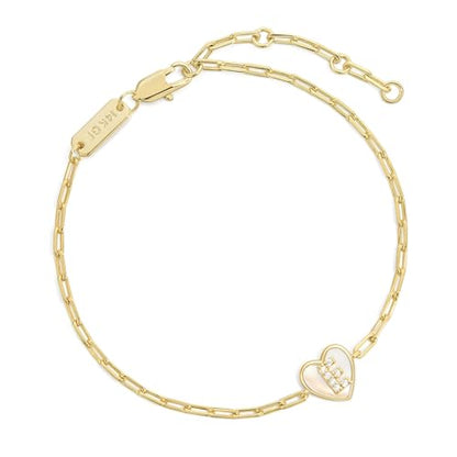 Gold Initial Bracelet For Women, 14k Gold Letter Bracelets | Adjustable Stacking Bracelets Jewelry Gift For Women, Valentines Mother Christmas Jewelry for Women Her 6.5-8 Inch - color: E