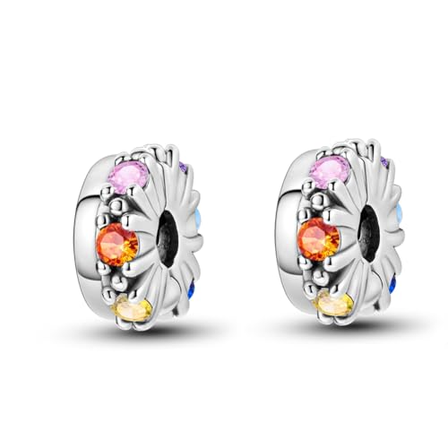 ARTCHARM Clasp Love Safety Chain Charm - Authentic 925 Sterling Silver Heart Beads - Fit European Style Bracelet - color: 2pcs Heart Pavé CZ Clip
