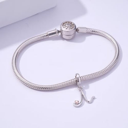 Letter Charms for Pandora Bracelets 925 Sterling Silver Alphabet Initial Charms Bead Jewelry Gift for Women - style: Initial N