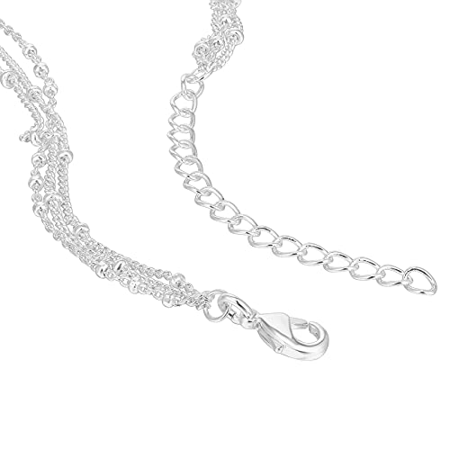 PAVOI 14K Gold Plated Dainty Layering Necklaces for Women | Snake Chain, Curb Link, Paperclip Layered Chains | Trendy Layering Necklace - style: Sphere