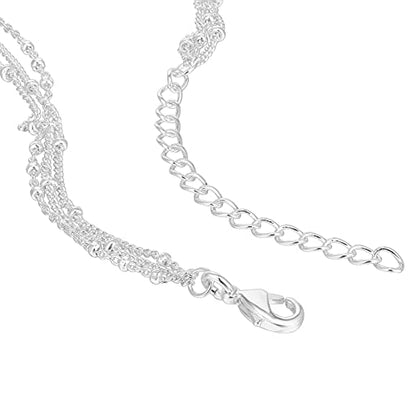PAVOI 14K Gold Plated Dainty Layering Necklaces for Women | Snake Chain, Curb Link, Paperclip Layered Chains | Trendy Layering Necklace - style: Sphere