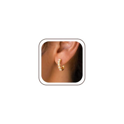 Robaice Chunky Huggie Earring for Women，14K Gold Plated Hoop Earrings | Gold Huggie 925 Sterling Silver Post Earrings, Statement Trendy Hoop Earring，Fashion Lightweight Jewelry Gifts for Women - color: Gold-B