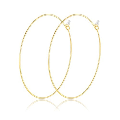 Multipack Dainty Large Thin Gold Hoop Earrings for Women Hypoallergenic Earrings Lightweight 30mm 50mm 60mm 70mm Gold/Silver/Rose Gold Hoop Earrings - style: 1 Pair_20Guage_50mm_Gold