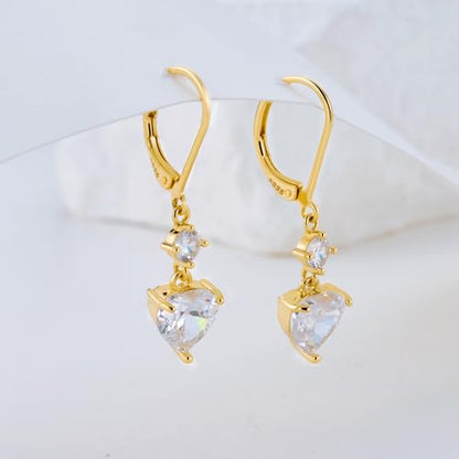 Silver Dangle Double Hoop Earrings For Women Paperclip Link Earring | Drop Small Silver Earrings Square Huggie Paperclip Dangly Hoop Silver Hoops Earrings Jewelry - color: Gold