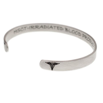 Custom .925 Sterling Silver Medical Alert Cuff Bangle Bracelet – Personalized Emergency Info