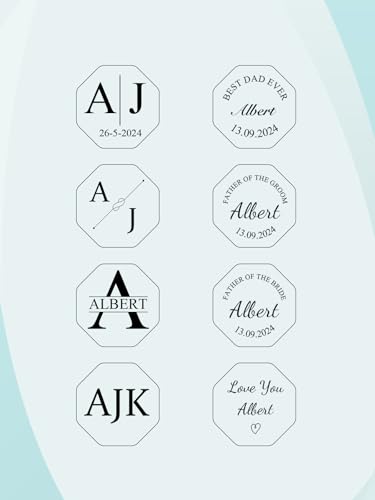 PiercingJ Custom Cufflinks for Men, Personalized Monogram Cufflinks for Groomsmen, Personalized Initial Cuff Links Wedding Gifts for Groom, Groomsmen, Father of Bride, Best Men Husband Dad - color: rose gold