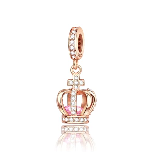 Charm for Bracelets and Necklaces Heart Cat Flower Boy 925 Sterling Silver Bead Birthday Jewelry Gift for Women - color: Crown Charm