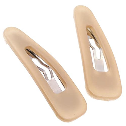 Camila Paris CP3056 French Hair Barrettes Clips, Snap Hair Slides Clic Clac for Women, Styling Girls Side Slide-in Metal Snap Pin Hair Accessories for Women. Strong Hold, No Slip Grip, Made in France - color: Beige 1.25"