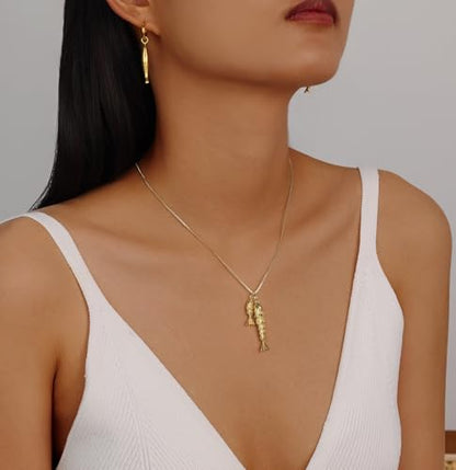 Evabelle Gold Hoop Earrings for Women 14K Real Gold Plated Cubic Zirconia Diamond Hoop Earrings Huggie Hoop Earring Women Earrings Earring for Men 925 Sterling Silver Post Hypoallergenic - color: Hoops 16-Fish Earrings