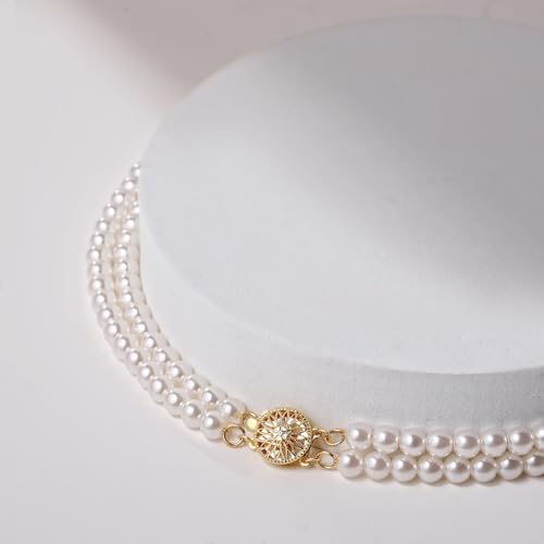 Layered Pearl Necklace for Women Pearl Choker Chain Necklaces - style: Double-Layer