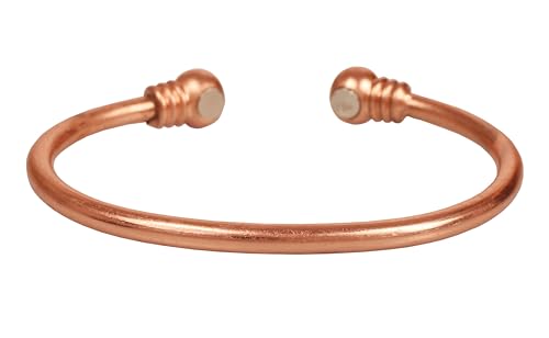 Touchstone Handcrafted By Indian Skilled Artisans Durable High Gauge Copper Hand Twisted Pipe Bracelet in Natural Tone. - style: 1 Kada Magnet