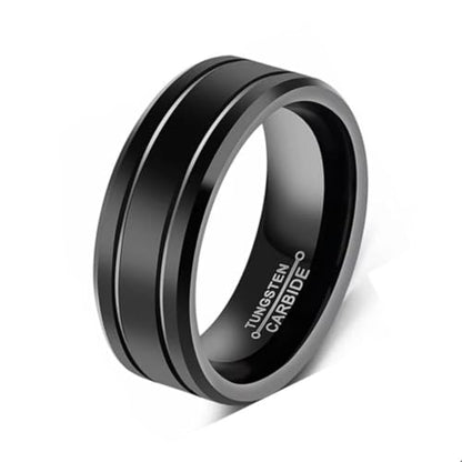 Tungsten Carbide Men's Wedding Band Ring, 8mm Width, Comfort Fit, Stylish Design, Sizes 6-13
