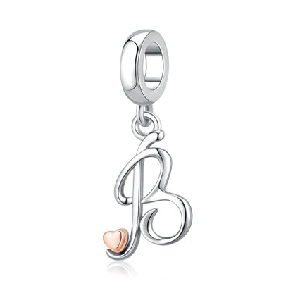 Letter Charms for Pandora Bracelets 925 Sterling Silver Alphabet Initial Charms Bead Jewelry Gift for Women - style: Initial B