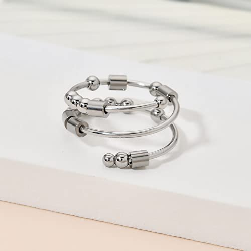 Morse Code Rings for Women, Stainless Steel Spinner Ring Fidget Rings for Anxiety Ring Morse Code Rings Inspirational Gifts Jewelry Women Birthday Graduation Gifts for Best Friends - style: 17 Brother