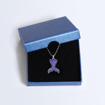 FM FM42 Temperature Sensing Color Changing Pendant Necklace with 19.29" Stainless Steel Rolo Chain - color: Mermaid