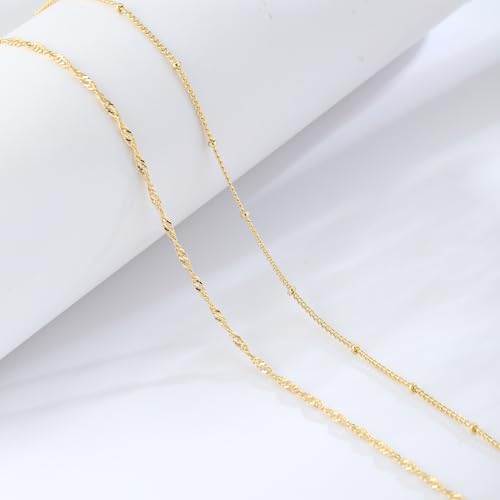 Body Chain for Women 14K Gold Plated Waist Beads Chain Gold Belly Belt Cuban Layered Body Chains Waterproof Adjustable Sexy Bikini Beach Body Jewelry Daily Belts Gifts for Women 26.5-33Inch - style: Wave+Satellite