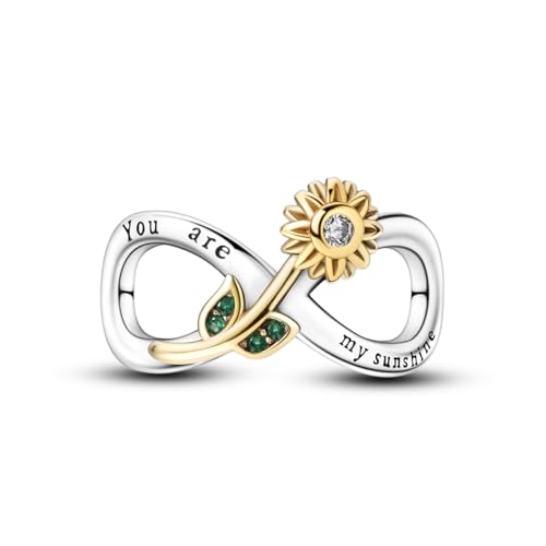 925 Silver Charm for Bracelets Animal Pet Insect Series Women Jewelry Gift - color: Gold Sunflower