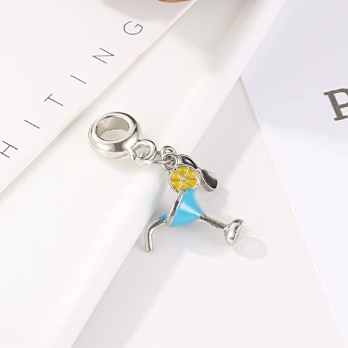 12pcs Mixed Silver Plated Colorful Enamel Alloy Beads Dangle Charms Fits for European Snake Chain Bracelet Necklace DIY Jewelry Making Supplies - color: 14pcs Beads